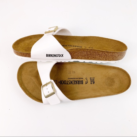 Birkenstock Shoes - Birkenstock Madrid White Patent Burko-flor Sandals